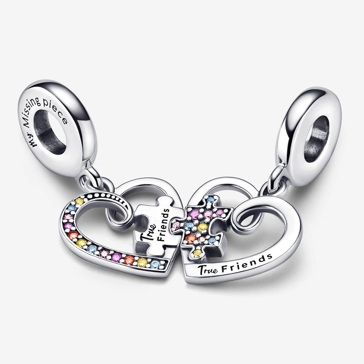 Puzzleteil Herzen Teilbarer Freundschafts- Charm-Anhänger Puzzleteil Herzen Teilbarer Freundschafts- Charm-Anhänger